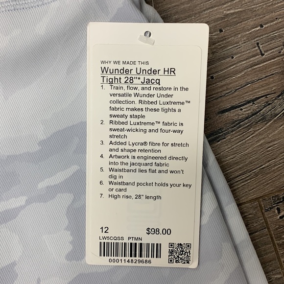 Lulu Lemon Camo Wunder Under leggings size 12 - Picture 2 of 2